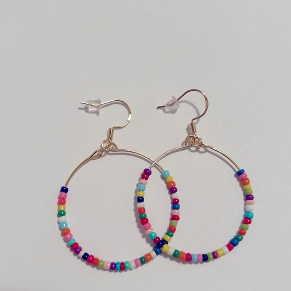 Hand Crafted Jewelry - Handmade • Bead Hoop Earrings